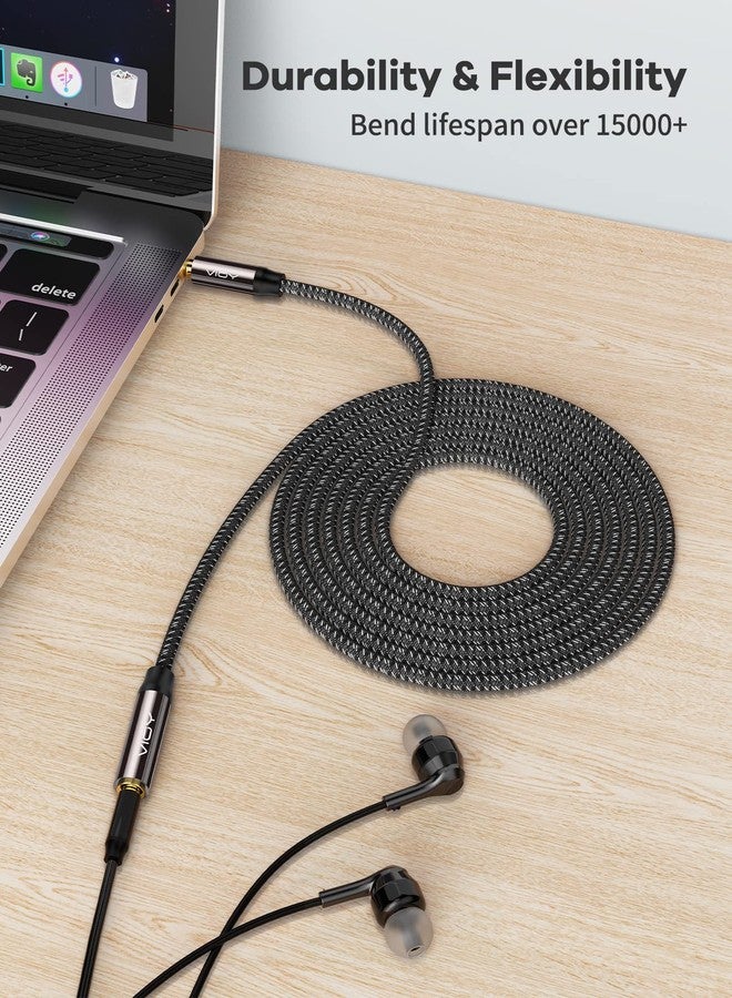 VIOY Headphone Extension Cable 10 FT,[Copper Shell, Hi-Fi Sound] 3.5 mm Male to Female Stereo Audio Cable Nylon Braided Aux Cord for Smartphones, Tablets, Media Player - Image 4